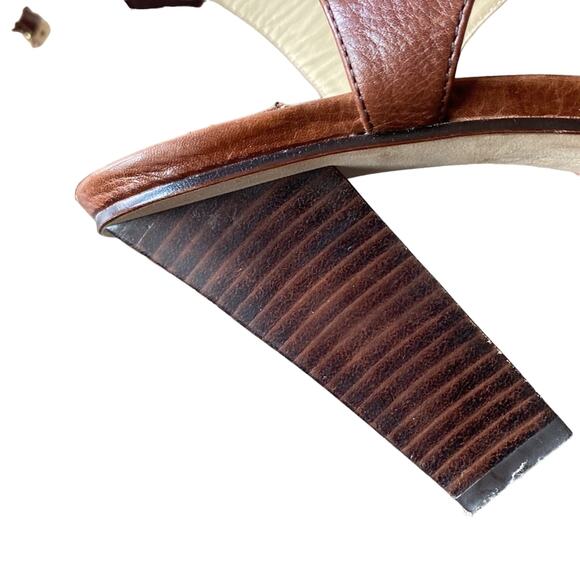 MAX STUDIO Sandal Womens Sz 8.5 Brown Leather Cognac Spring Summer - Picture 8 of 10